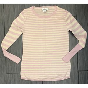Vineyard Vines Women’s Pink/Cream Striped Sweater XS Merino Wool Cashmere